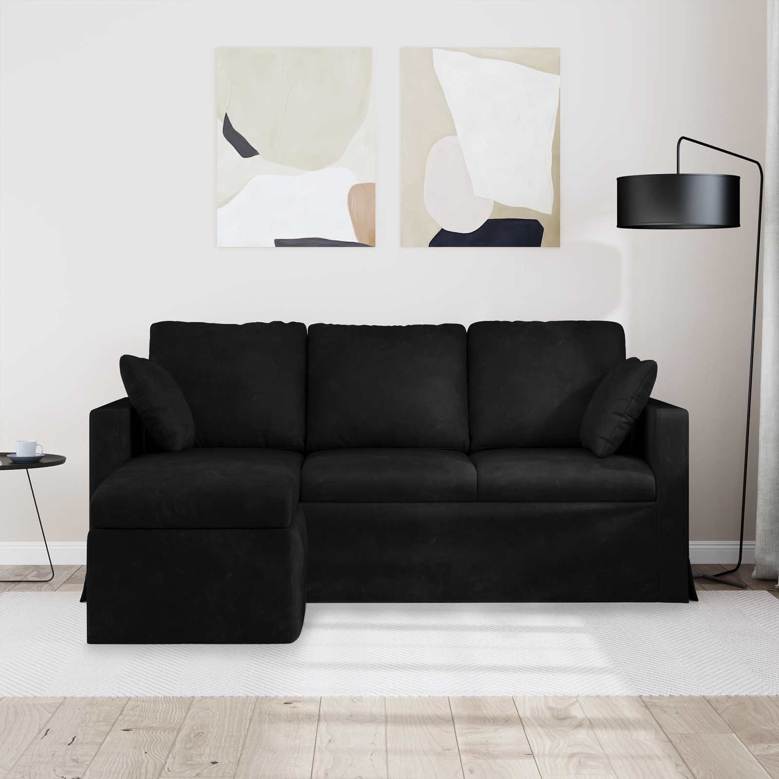 vidaXL Sofa Sofa Schwarz 178 x 134 x 80 cm Samt, 1 Teile – Bild 3 von 5