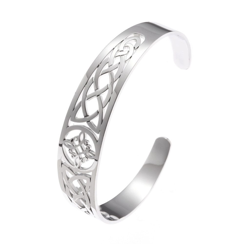 Armband Armreifen Keltenknoten aus Edelstahl Damen silber