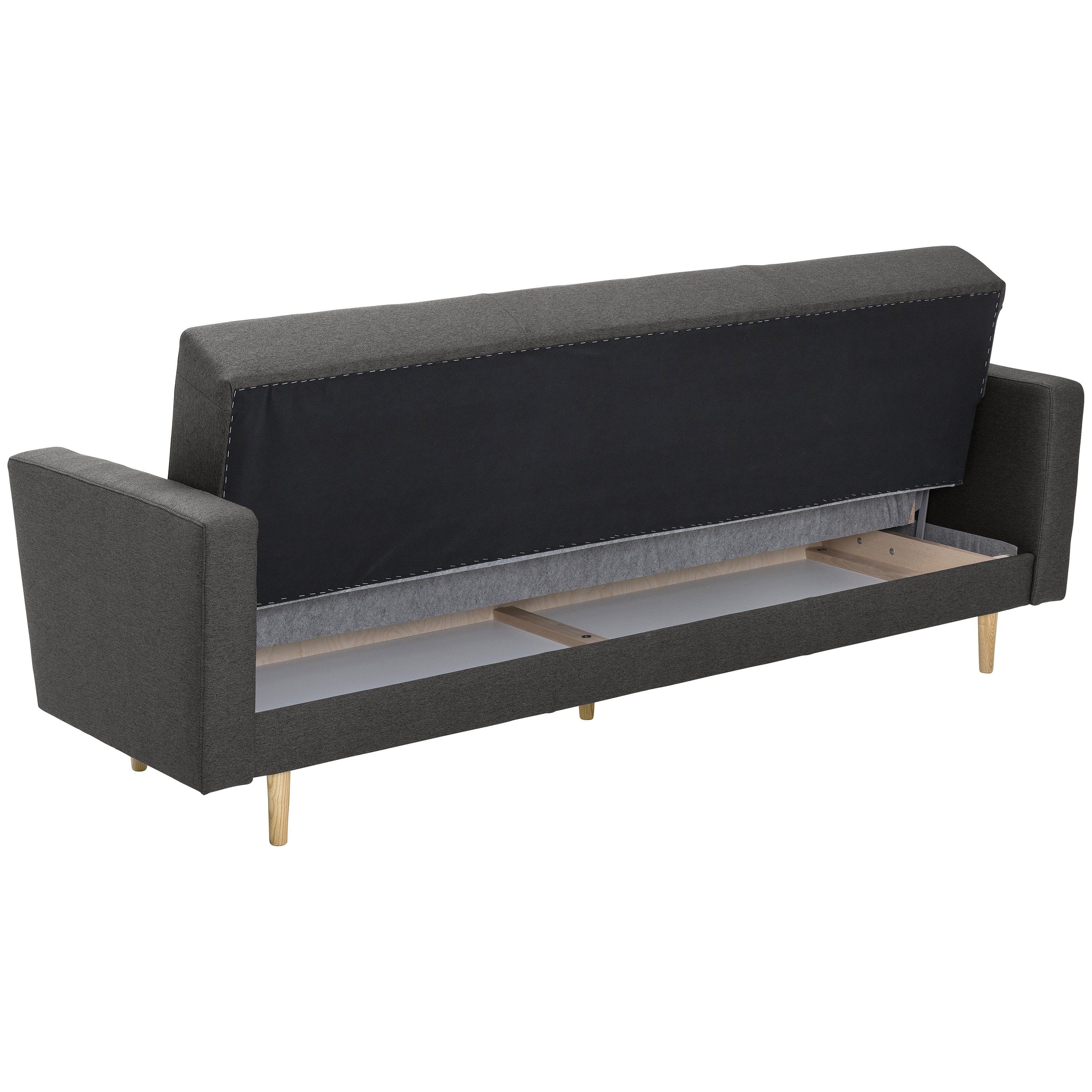 mit Sofa anthrazit Max Sofa 3-Sitzer Jasmin, Winzer® Bettfunktion