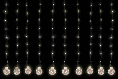 Spetebo Lichtervorhang LED Kugel Lichterkette für Fenster & Decke - 300cm, 300-flammig, warmweiß - ca. 300x90 cm
