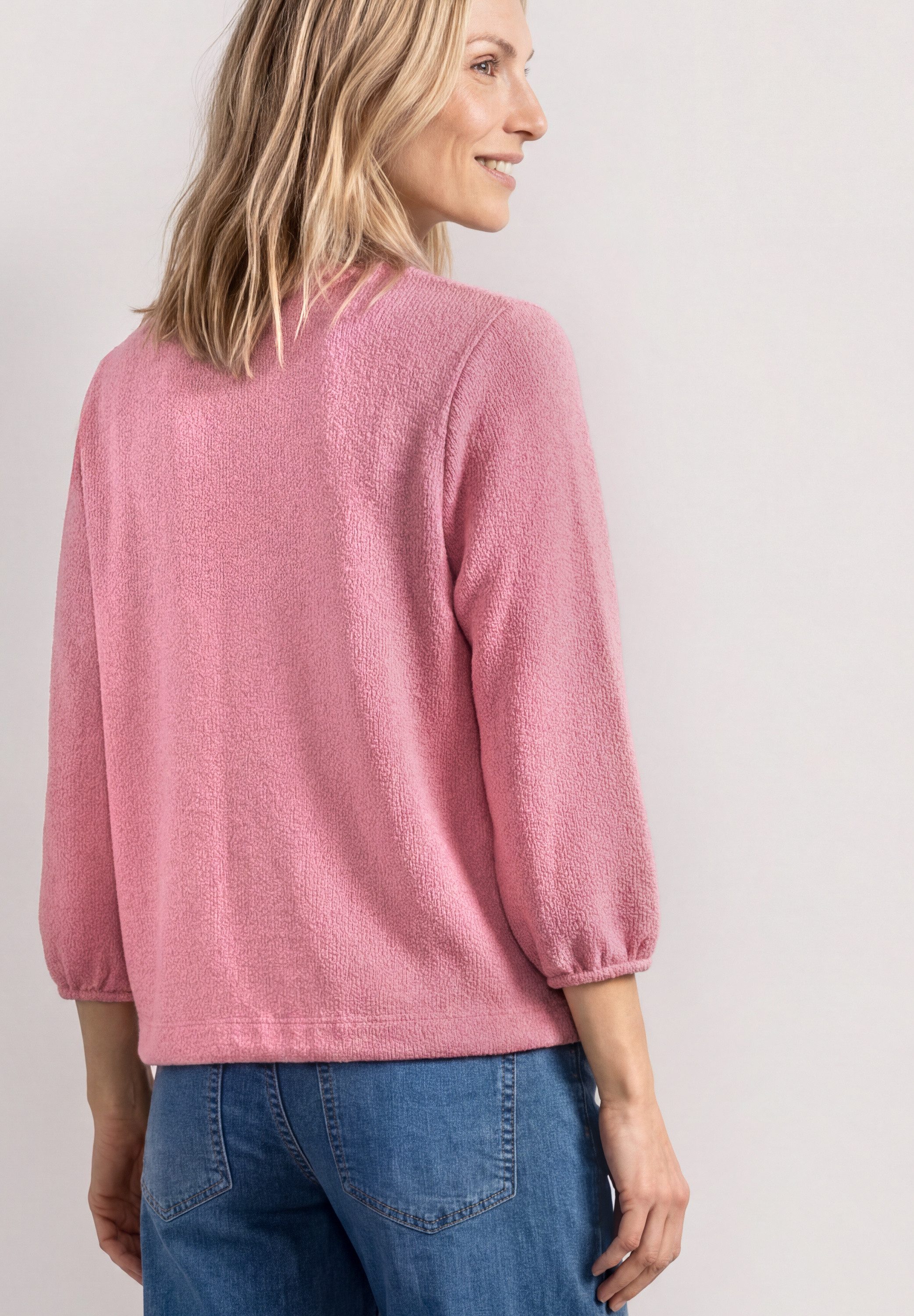 STREET ONE Rundhalsshirt 3/4-Arm Shirt im Strick-Look