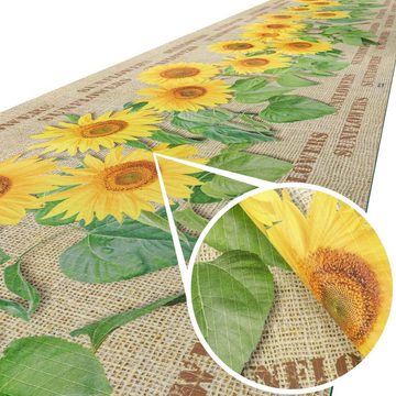 Küchenläufer Läufer Küchenläufer Flurläufer Teppichläufer Textil SPRINTY Sonnenblum, ANRO, Rechteckig, Höhe: 3 mm, Textil