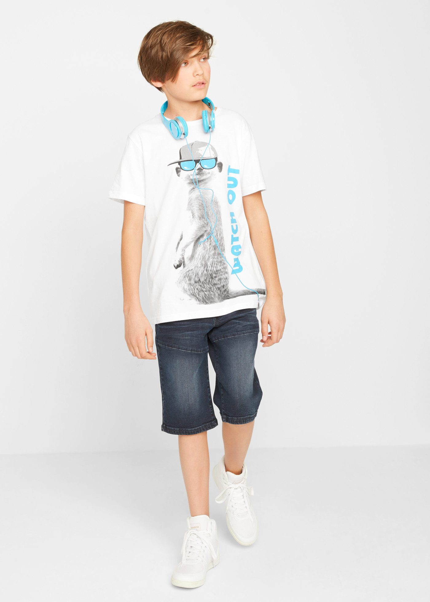 bonprix Bermudas mit elastischem Bund und Bindeband, Regular Fit, schmale Passform