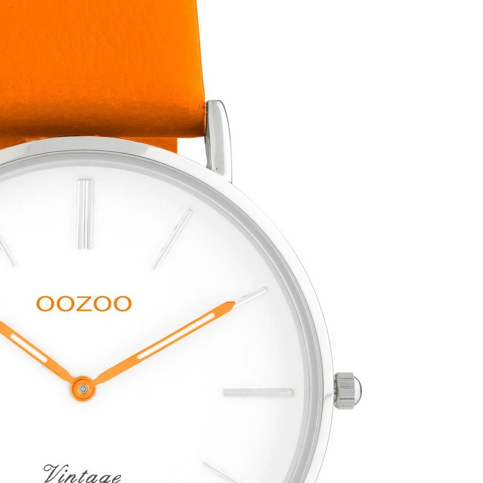 OOZOO Quarzuhr Oozoo Damen Armbanduhr Vintage Series, Damenuhr rund, mittel  (ca. 36mm) Lederarmband, Fashion-Style, Hochwertiges TMI Quarzlaufwerk.  Batterietyp 364 (SR621SW)