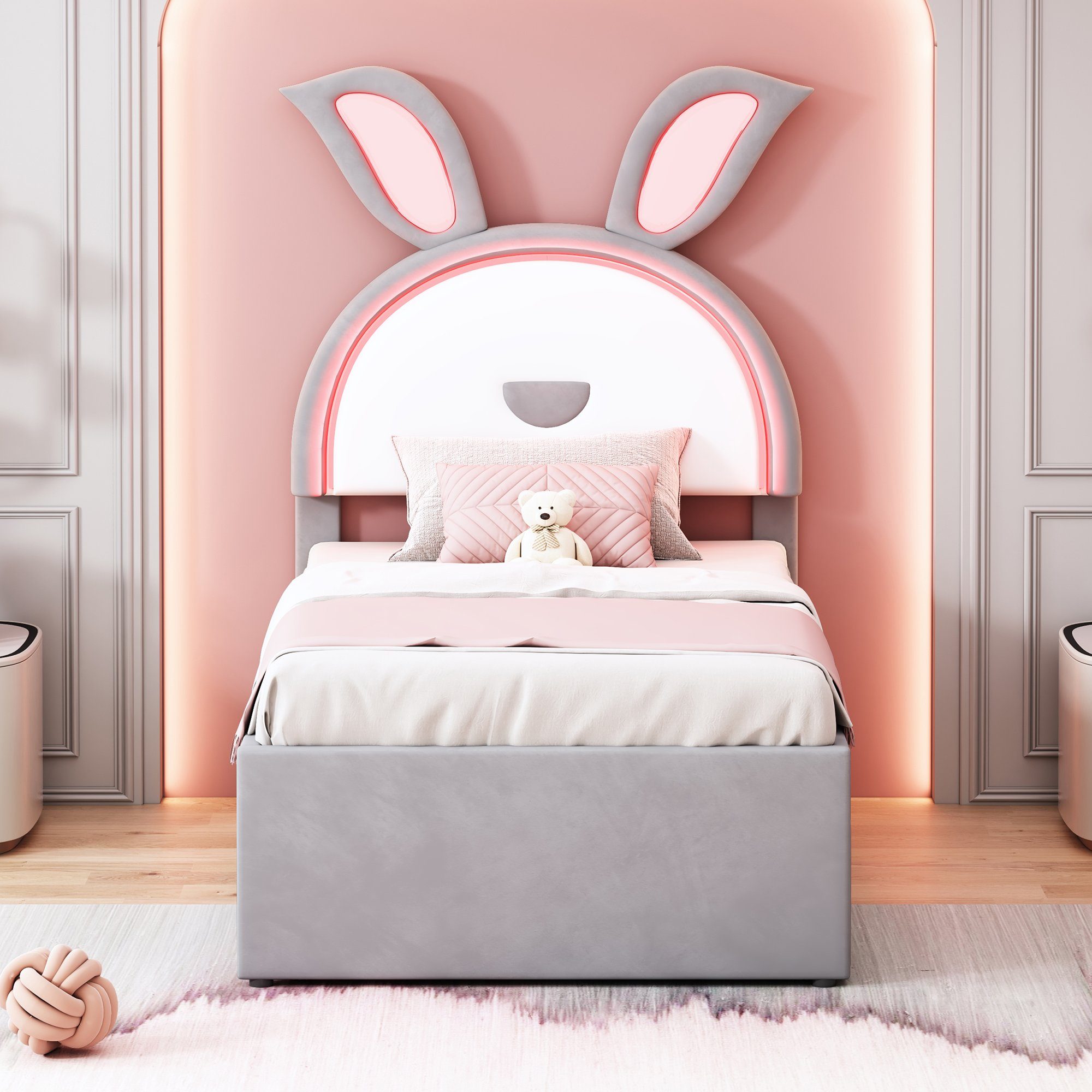 Flieks Polsterbett, LED Kinderbett 90x200cm mit günstig online kaufen