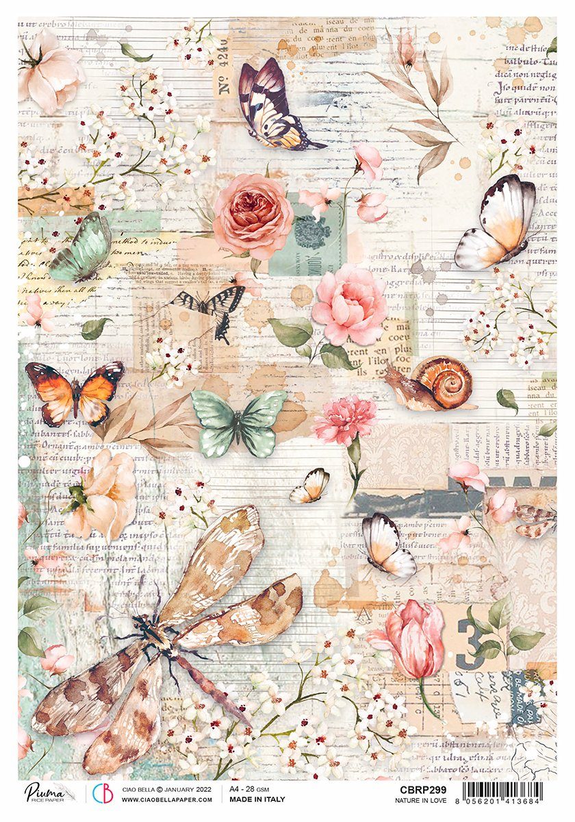 30 21,5 Ciao cm in cm Seidenpapier Bella Nature Love, x