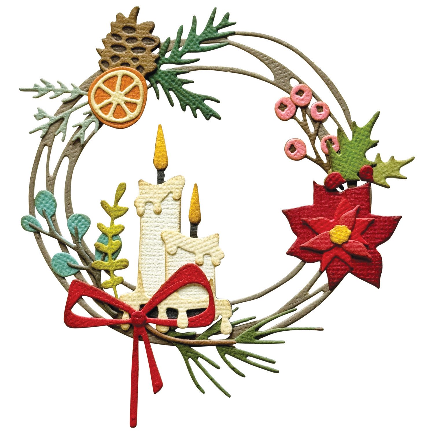 Sizzix Motivschablone Thinlits Stanzschablone Vault Festive Wreath by Tim Holtz, 14 Teile