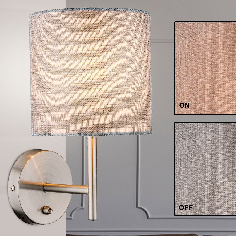 grau Design inklusive, Textil etc-shop Licht Leuchte Leuchtmittel Strahler Wandleuchte, Lese nicht Lampe Wand Nacht