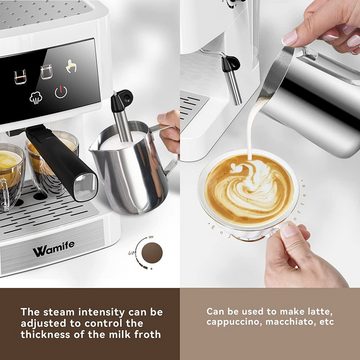 Daskoo Filterkaffeemaschine Espressomaschine Kaffeemaschine mit Milchschäumer 1.5L, 15 Bar Siebträgermaschine, Duale Temperaturkontrolle