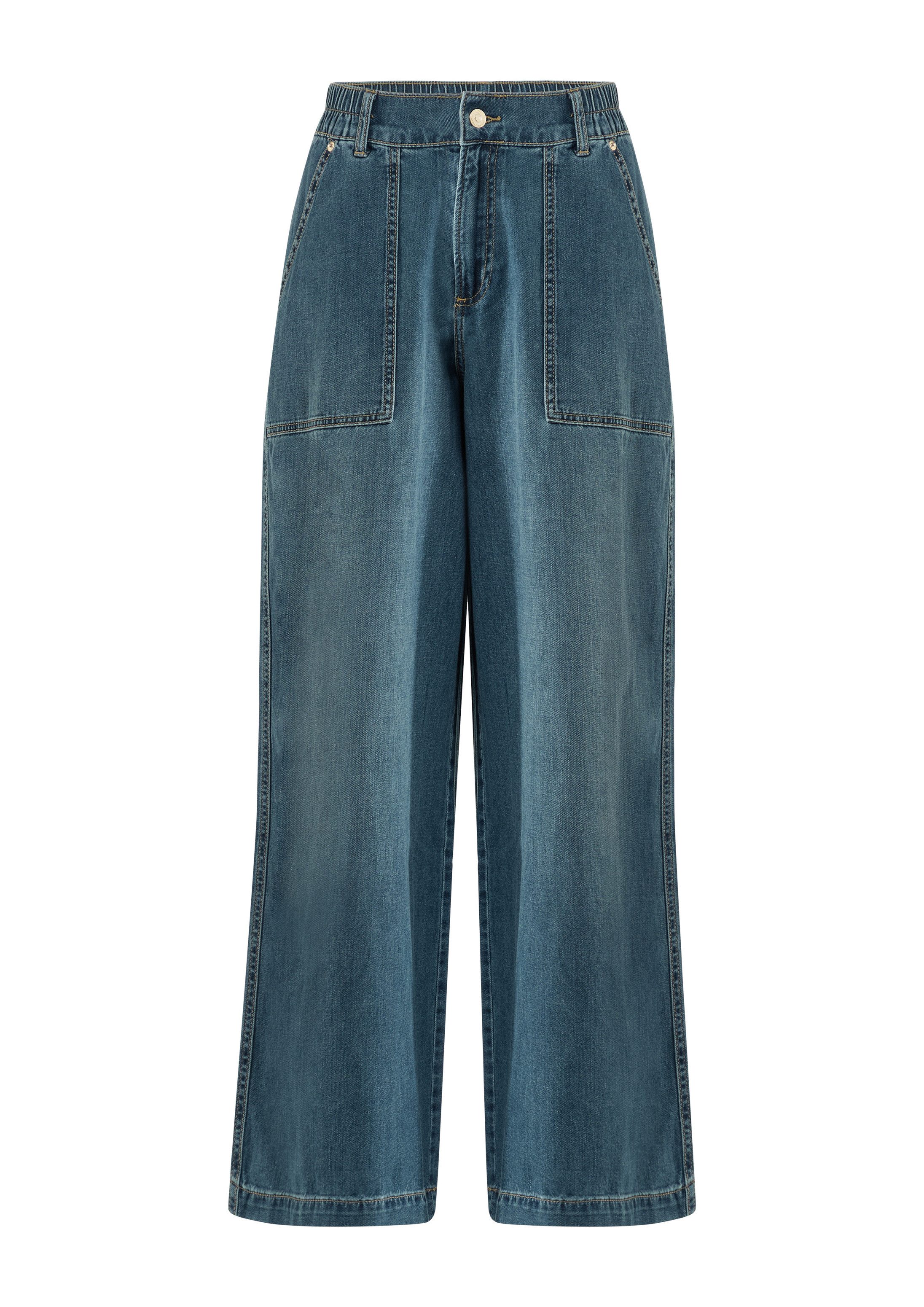 QS Weite Jeans Jeans-Hose CATIE Jeans Catie / Mid Rise / Wide Leg / mit Elastikbund
