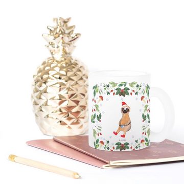 Mr. & Mrs. Panda Teeglas Faultier Kakao - Transparent - Geschenk, Weihnachten, Teeglas, Teetas, Premium Glas, Liebevolle Gestaltung