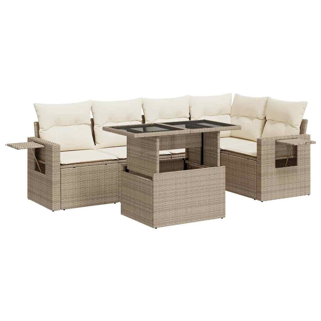 vidaXL Gartenlounge-Set 6-tlg. Garten-Sofagarnitur mit Kissen günstig online kaufen