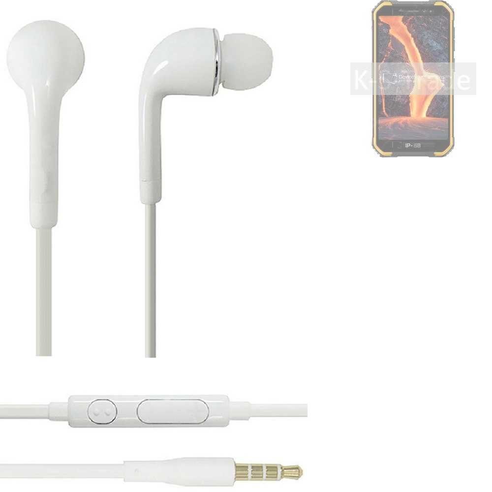 (Kopfhörer In-Ear-Kopfhörer Pro Mikrofon für mit Headset u X6 Ulefone K-S-Trade Armor weiß 3,5mm) Lautstärkeregler