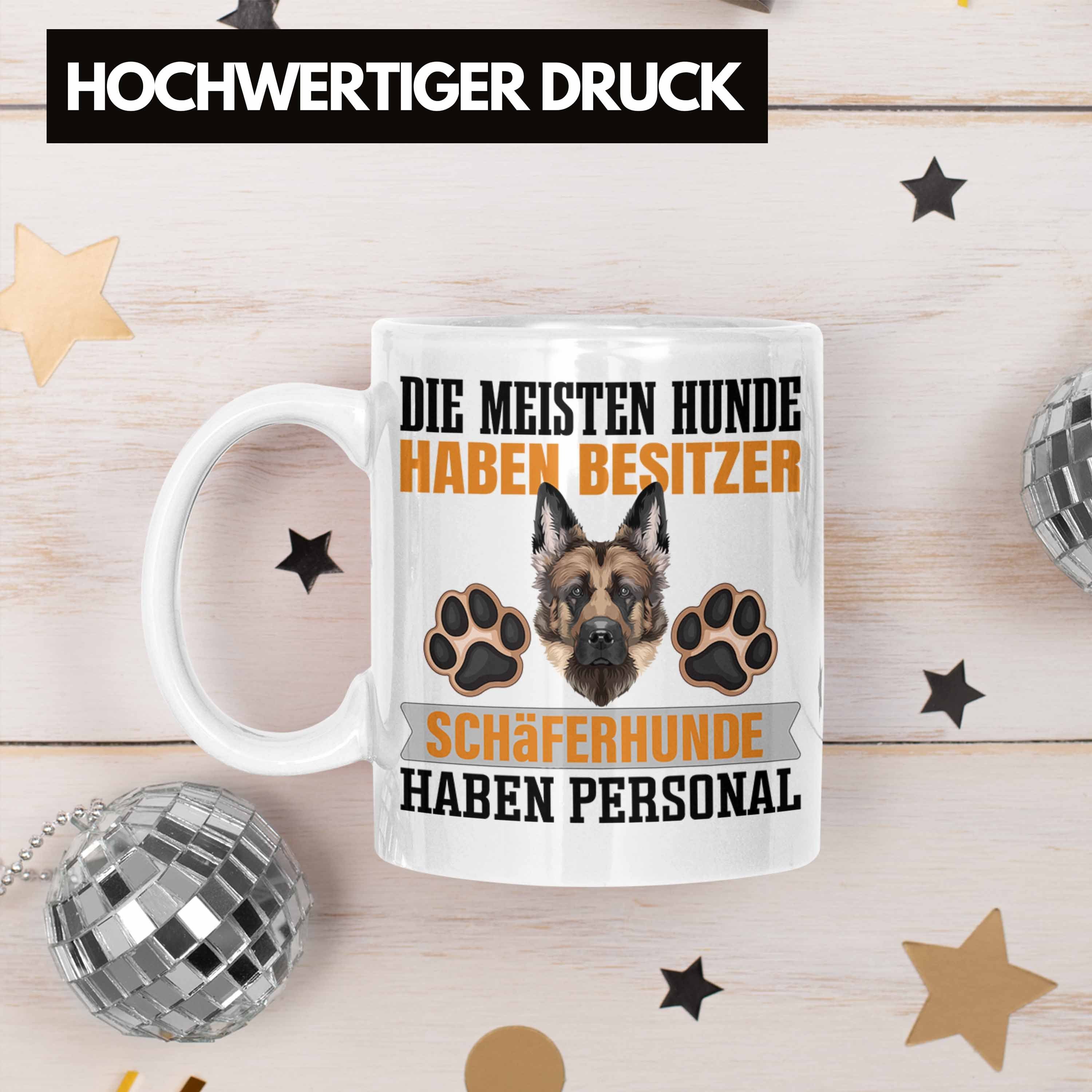 Trendation Tasse Schäferhund Geschenk Besitzer Tasse Lustiger Spruch Weiss Geschenkidee Besit