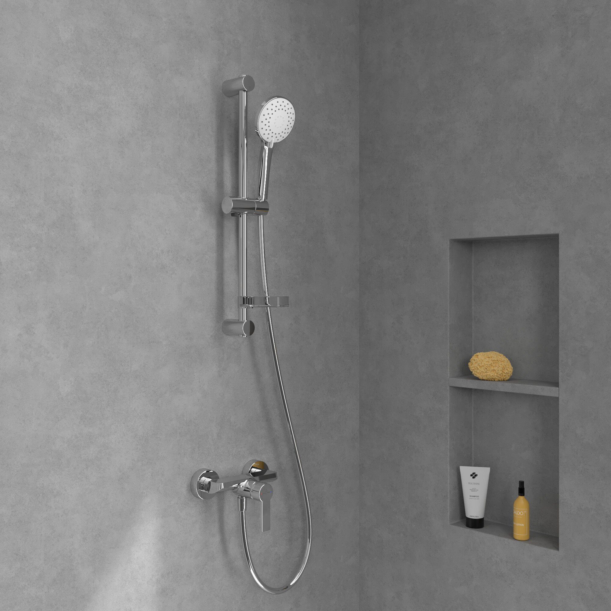 Villeroy & Boch Duscharmatur Architectura Einhebel, Wandmontage - Chrom