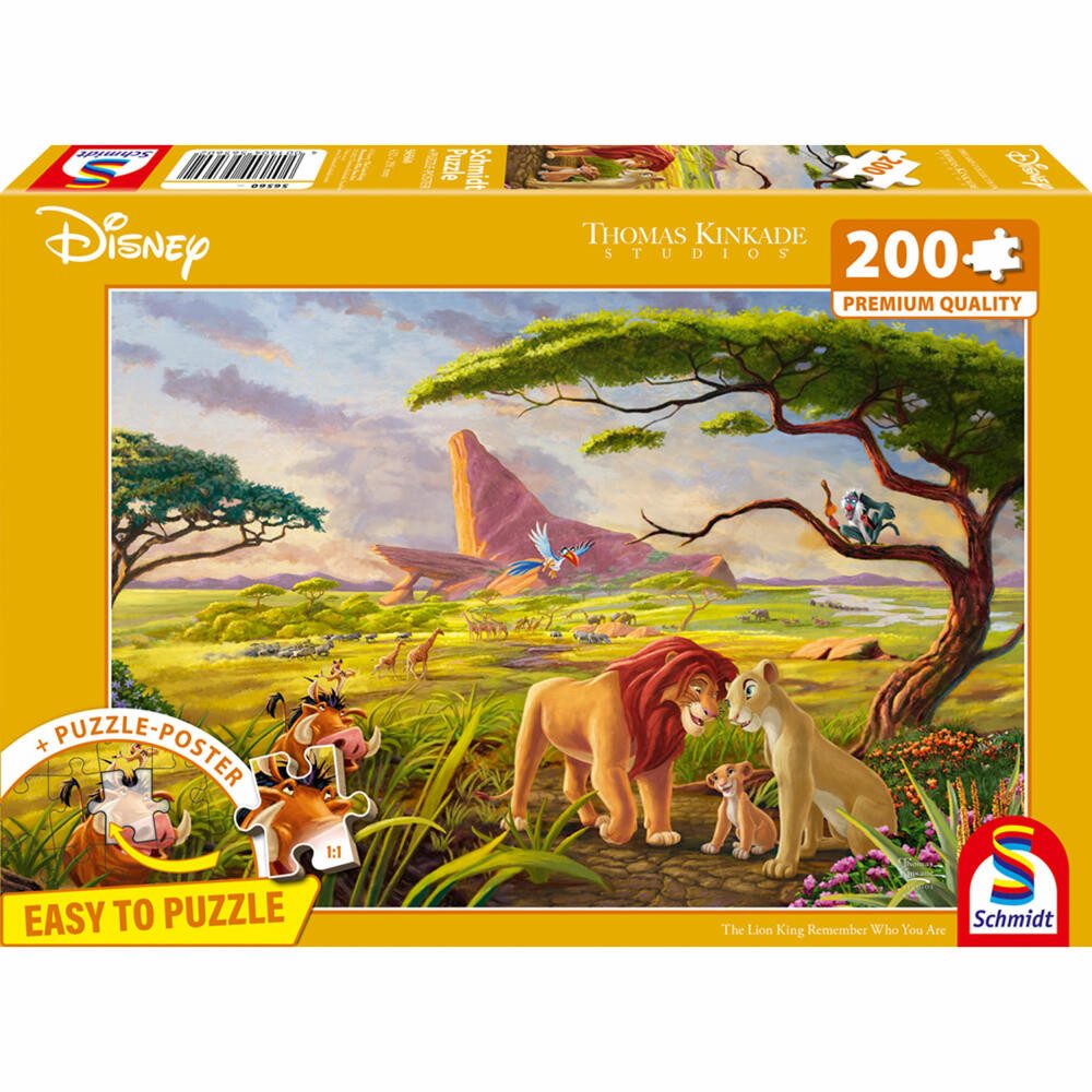 Schmidt Spiele Puzzle Disney The Lion King Remember Who You Are Kinkade, 200 Puzzleteile