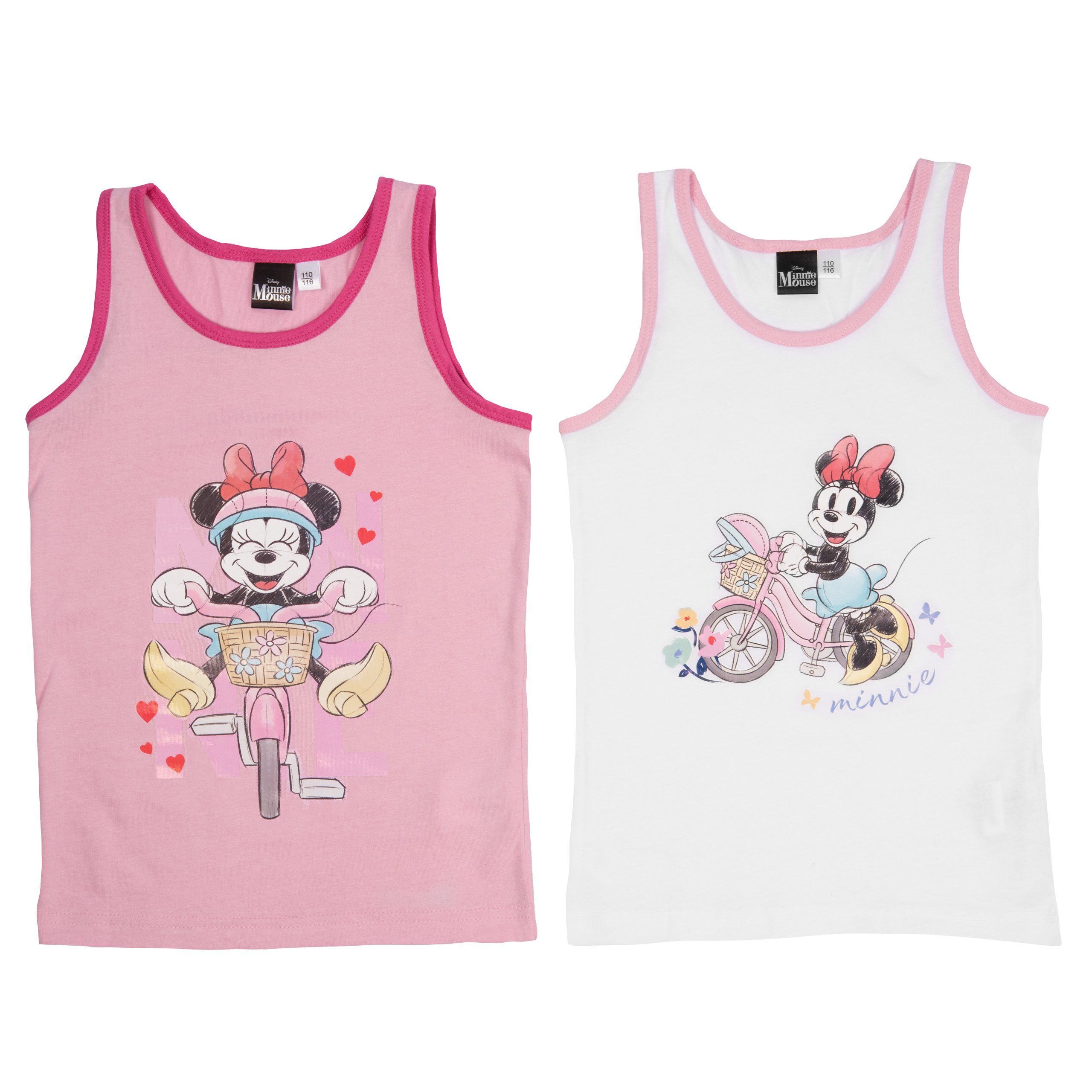 Unterhemd Labels® Disney Mädchen für United - Mouse (2er Pack) Rosa/Weiß Unterhemd Minnie