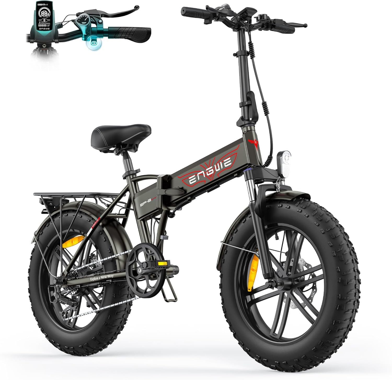 ENGWE E-Bike Klapprad EP-2 PRO Boost 20 zoll Klapprad Mountainbike, 48V/13Ah Akku,7 Gang, Heckmotor, 624 Wh