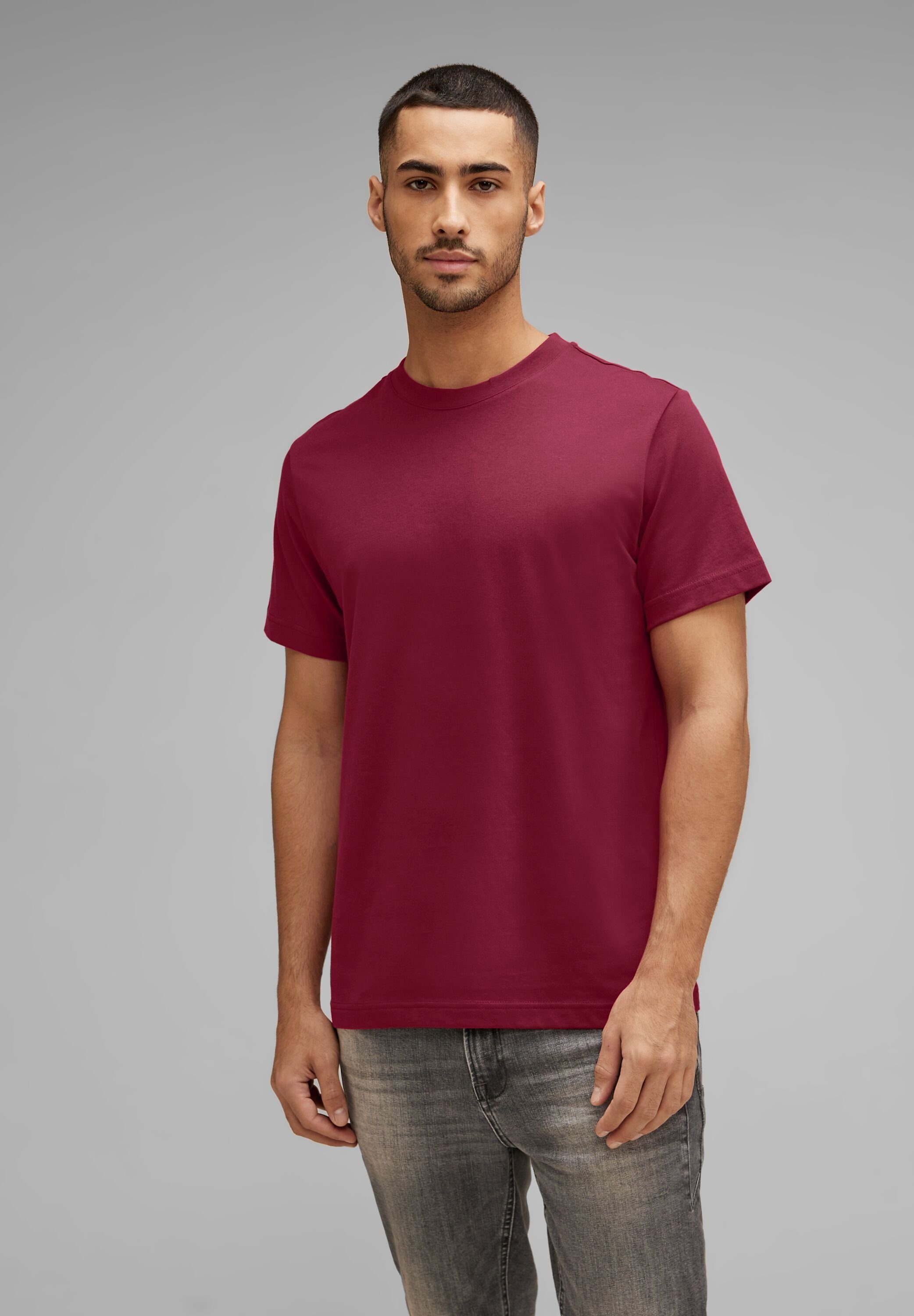 STREET ONE MEN wine T-Shirt red