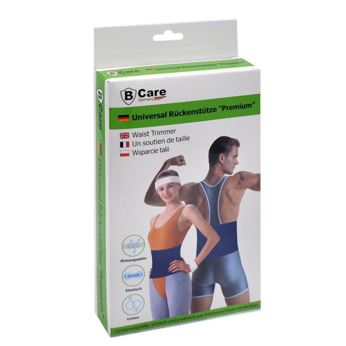 B-Care Bauch- und Rückenstützgürtel Neopren-Rückenstütze mit Klettverschluss, 100 x 15 cm, OneSize (1-tlg)