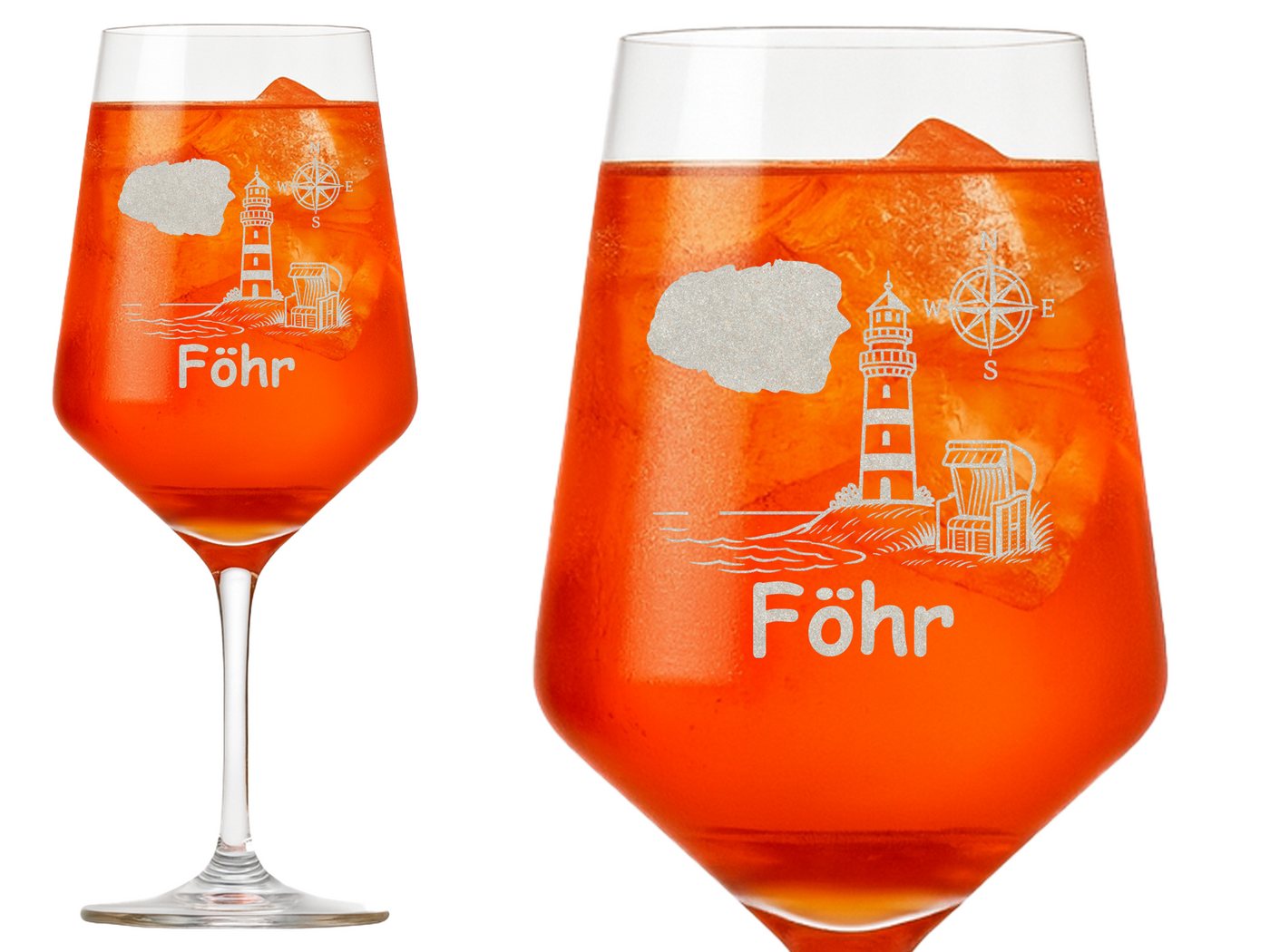 Valhalla Weinglas Insel Föhr 350 ml - elegante Gravur spülmaschinenfest, 1-tlg., Glas, Atemberaubende Darstellung