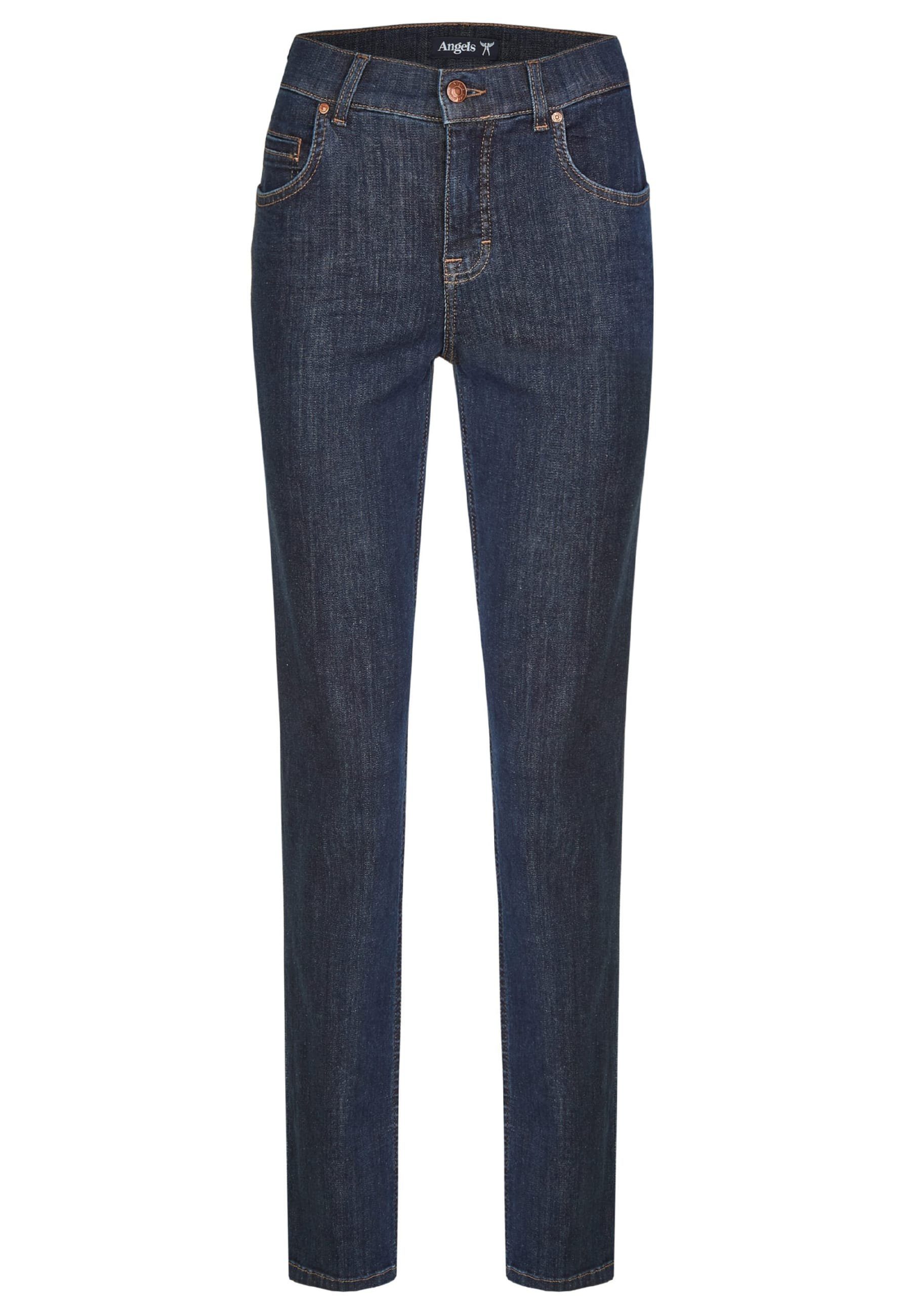 Label-Applikationen Straight-Jeans mit Cici Stretch ANGELS Denim mit Jeans Power