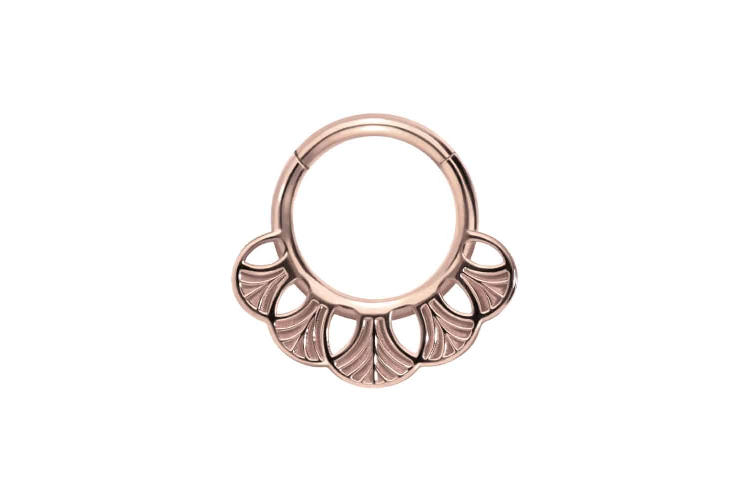Piercing-Set Chirurgenstahl Segmentring Clicker GINKGOBLÄTTER