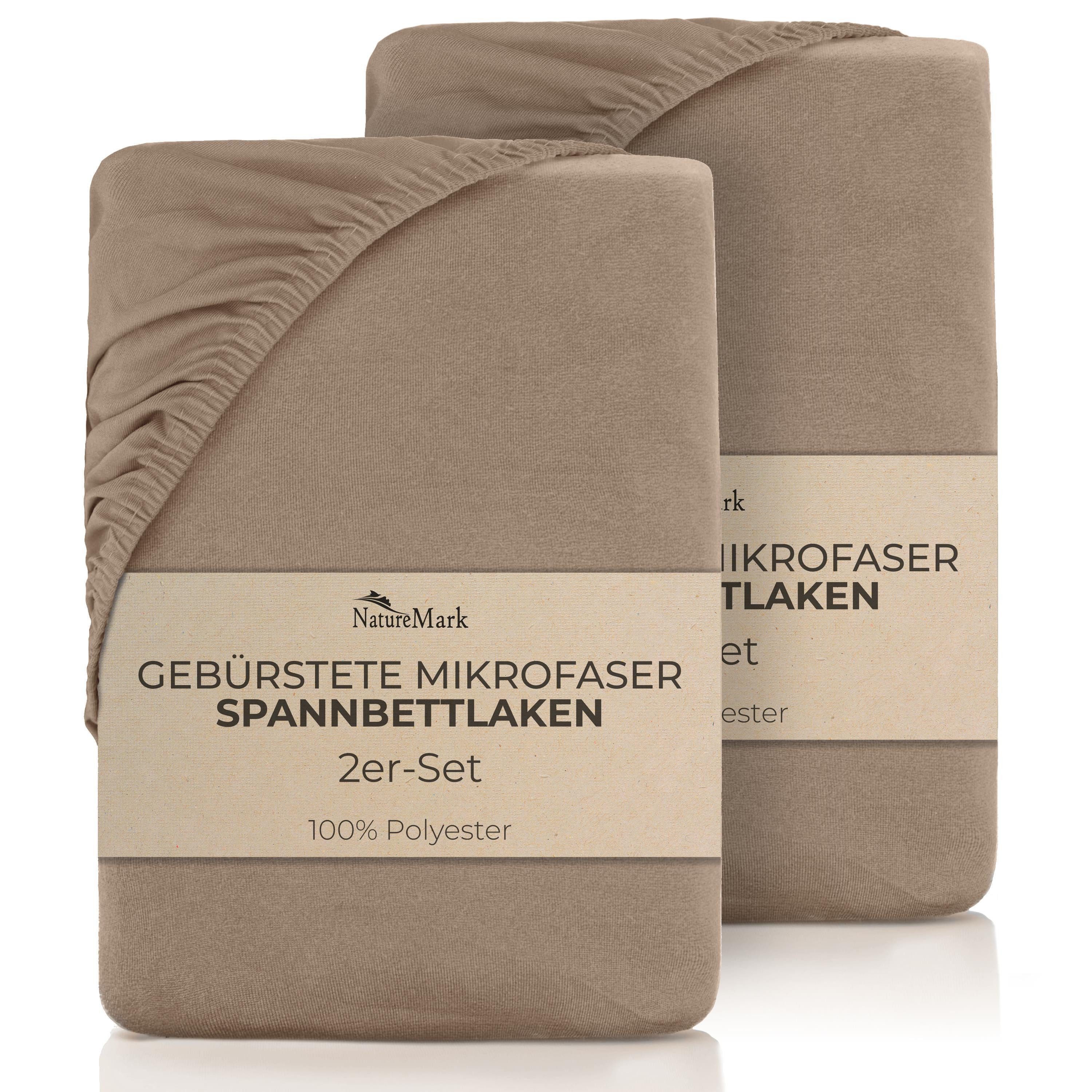 NatureMark Spannbettlaken gebürstete Mikrofaser Spannbettlaken 2er-Pack, Po günstig online kaufen