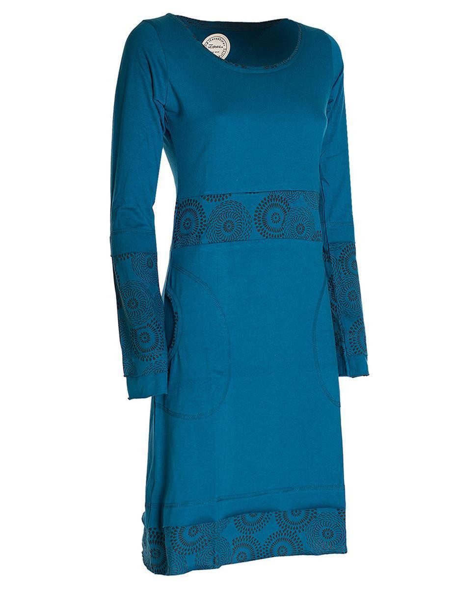 Vishes Tunikakleid Damen Langarm Longshirt-Kleid Sweatkleid Shirt-Kleid Tunika-Kleid Hippie, Guru, Retro Style – Bild 5 von 5