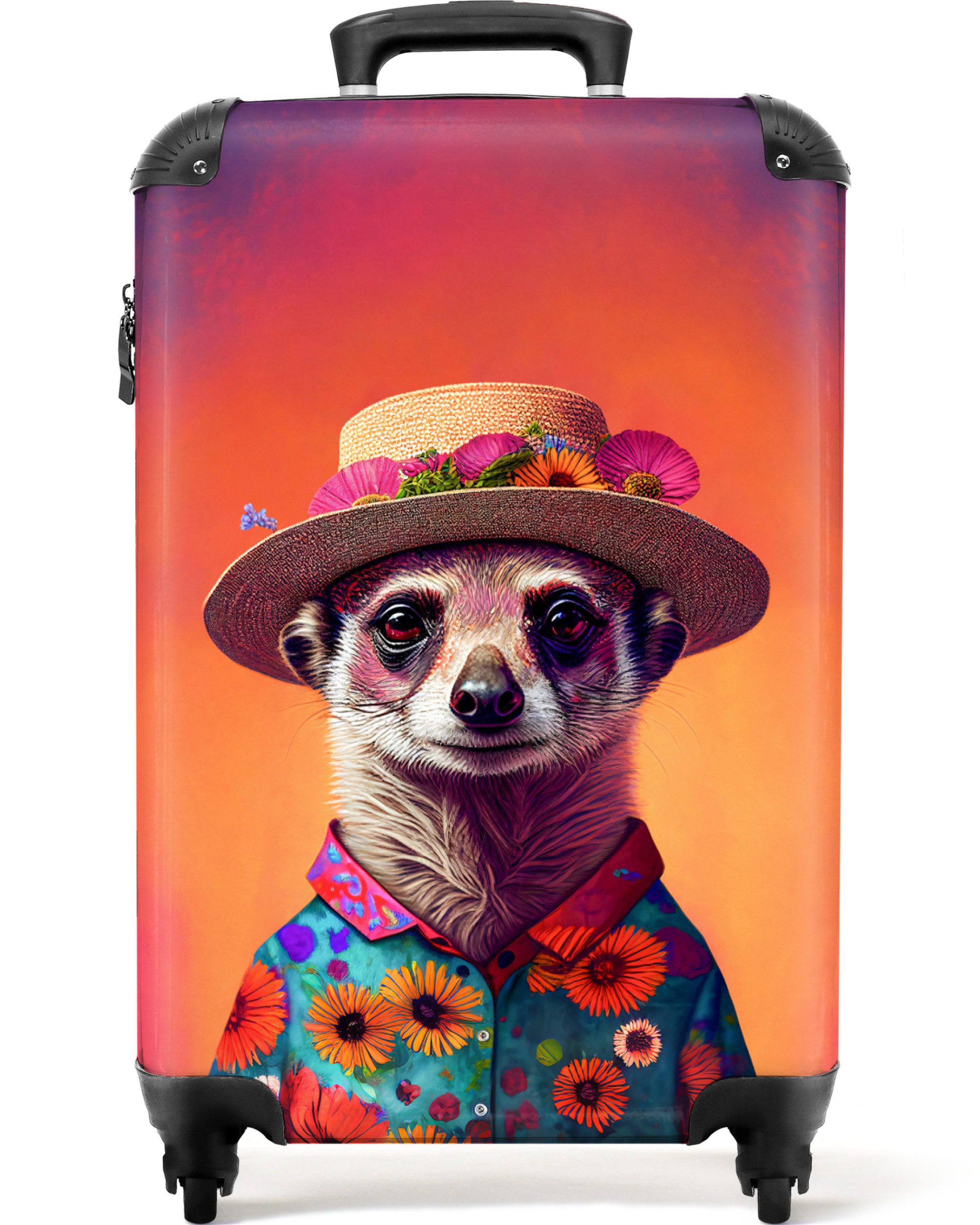 Hartschalen-Trolley Erdmännchen - Blumen - Hut - Tiere - Porträt - Erdmännchen 55x35x20cm