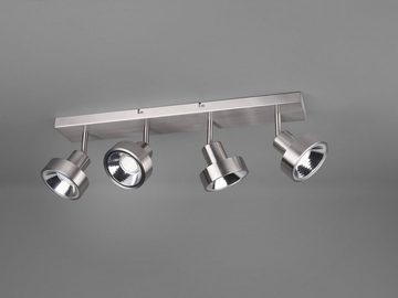 meineWunschleuchte LED Deckenstrahler, LED wechselbar, Warmweiß, Designklassiker Lichtspots Kücheninsel Treppenhaus Silber, Breite 60cm