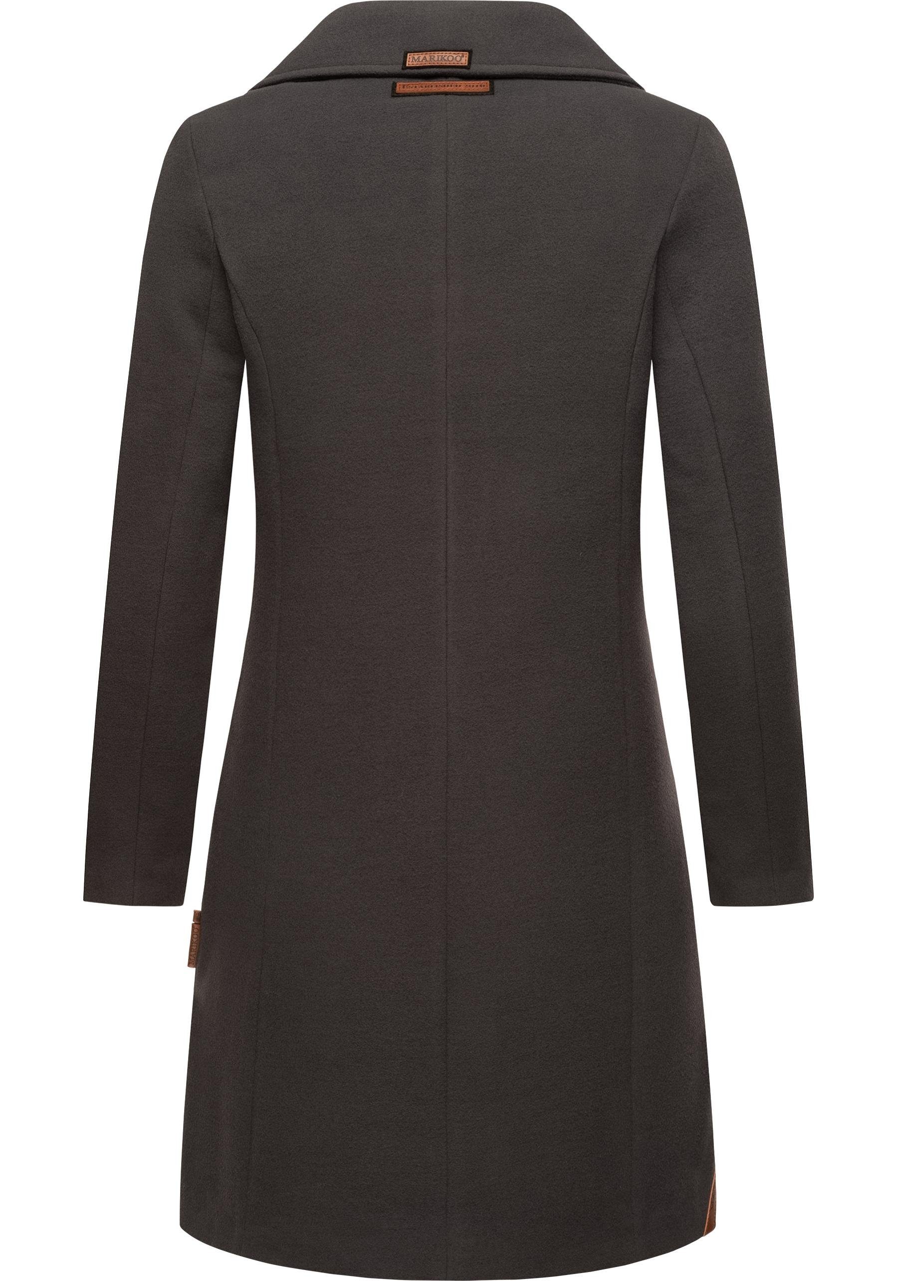 Marikoo Kurzmantel Nanakoo edler Damen Trenchcoat in Wollmantel-Optik
