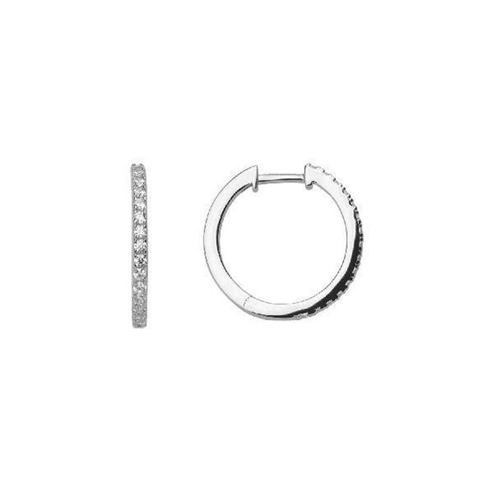 XENOX Paar Сережки-кільця XENOX Сережки-кільця Damen "Modern Classic Basic" Silber mit Zirkonia