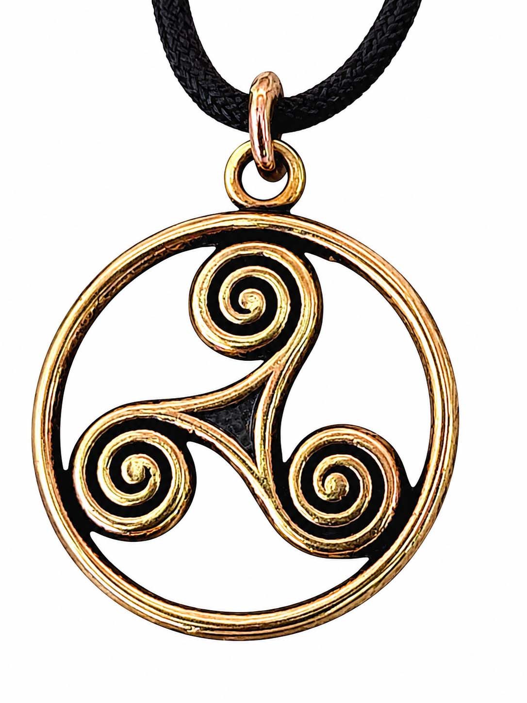 Kiss of Leather Kettenanhänger Triskelen Anhänger Bronze Triskel Dreier Spirale Triskele Kelten