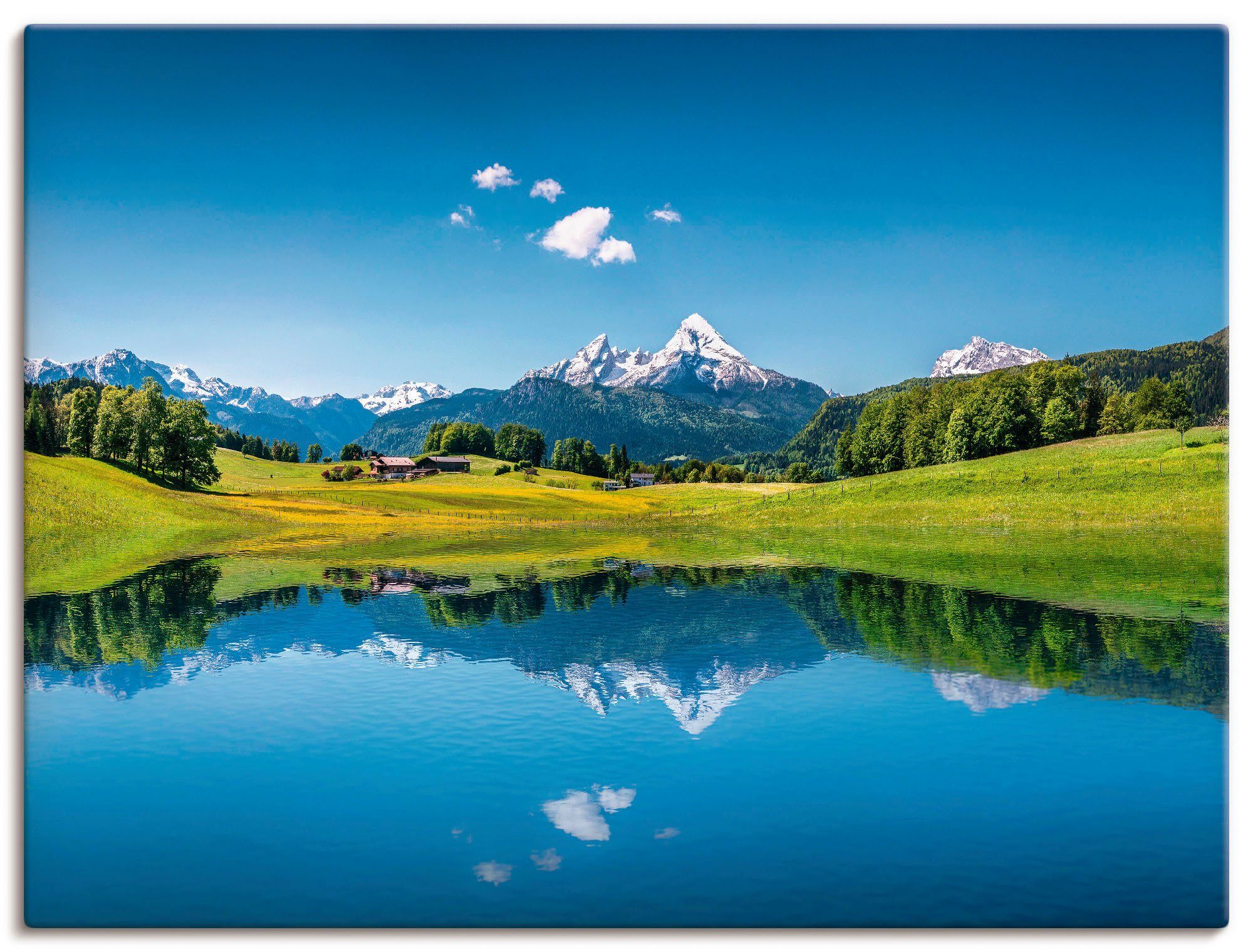 Artland Wandbild Landschaft in den Alpen, Berge (1 St), als Leinwandbild, Poster in verschied. Größen