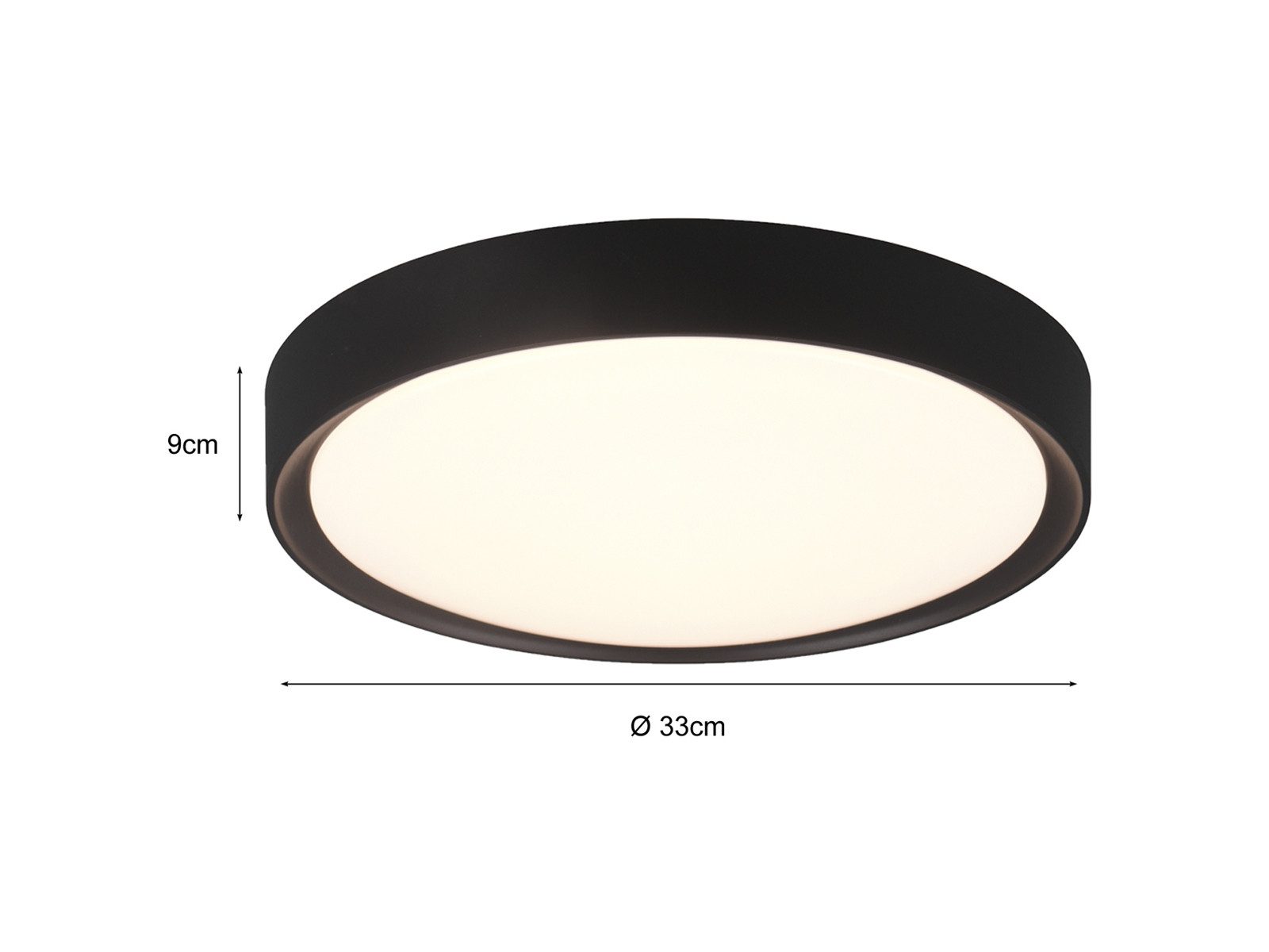 TRIO Leuchten LED Deckenleuchte Badlampe flach Ø 33cm, LED fest integriert, Warmweiß, Badezimmer Lampe rund, Bad-Lampe Decke, Gäste WC & Keller-Lampe – Bild 4 von 5
