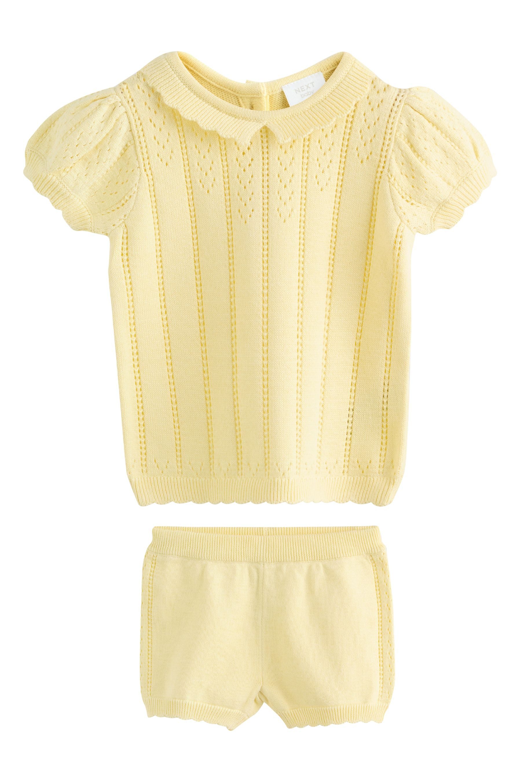 Shirt & Shorts Baby-Strickoberteil und Shorts, 2-teiliges Set
