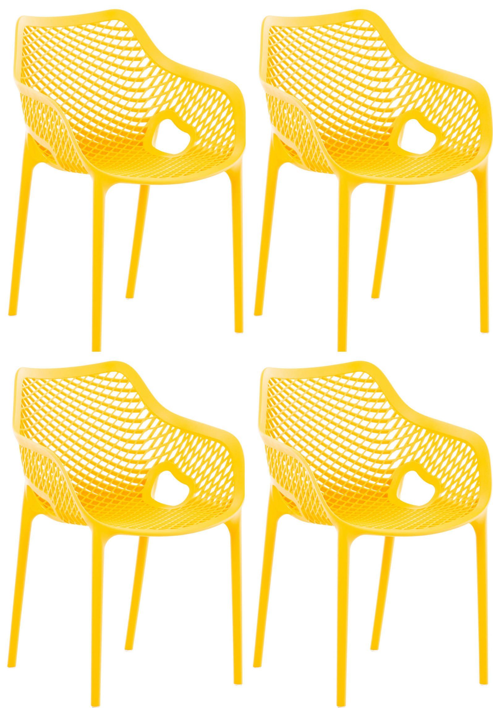 CLP Gartenstuhl Air XL (4er Set), Outdoor-Stühle, mit Wabenmuster gelb