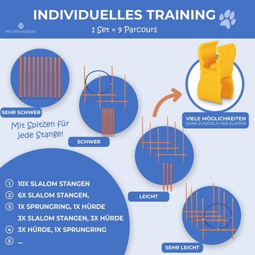 PfotenWunder Agility-Hürde 9-in-1 Agility Set Hunde groß, Training Sport Parcour Hürden