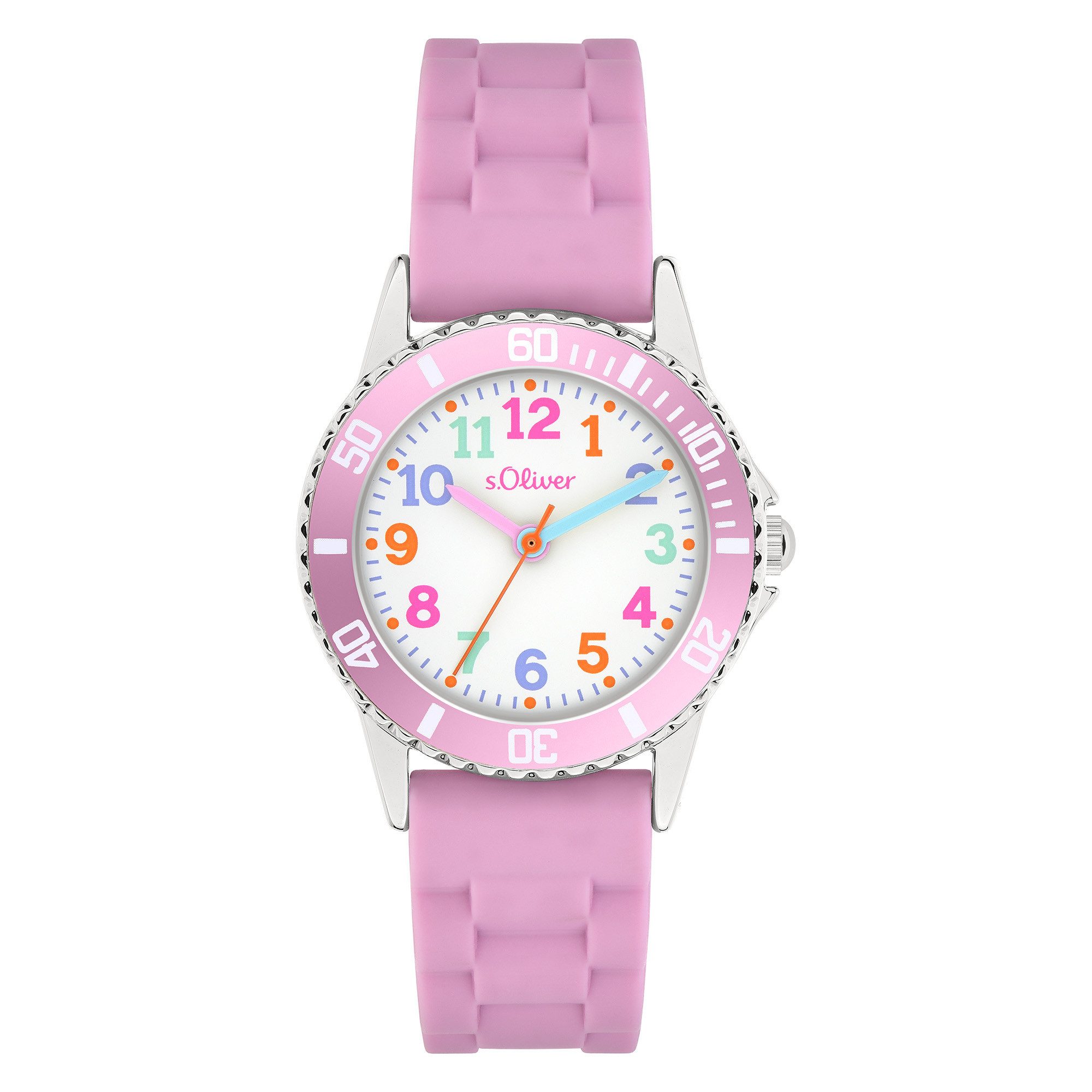 s.Oliver Quarzuhr sportlich mit bunten Zahlen Silikon