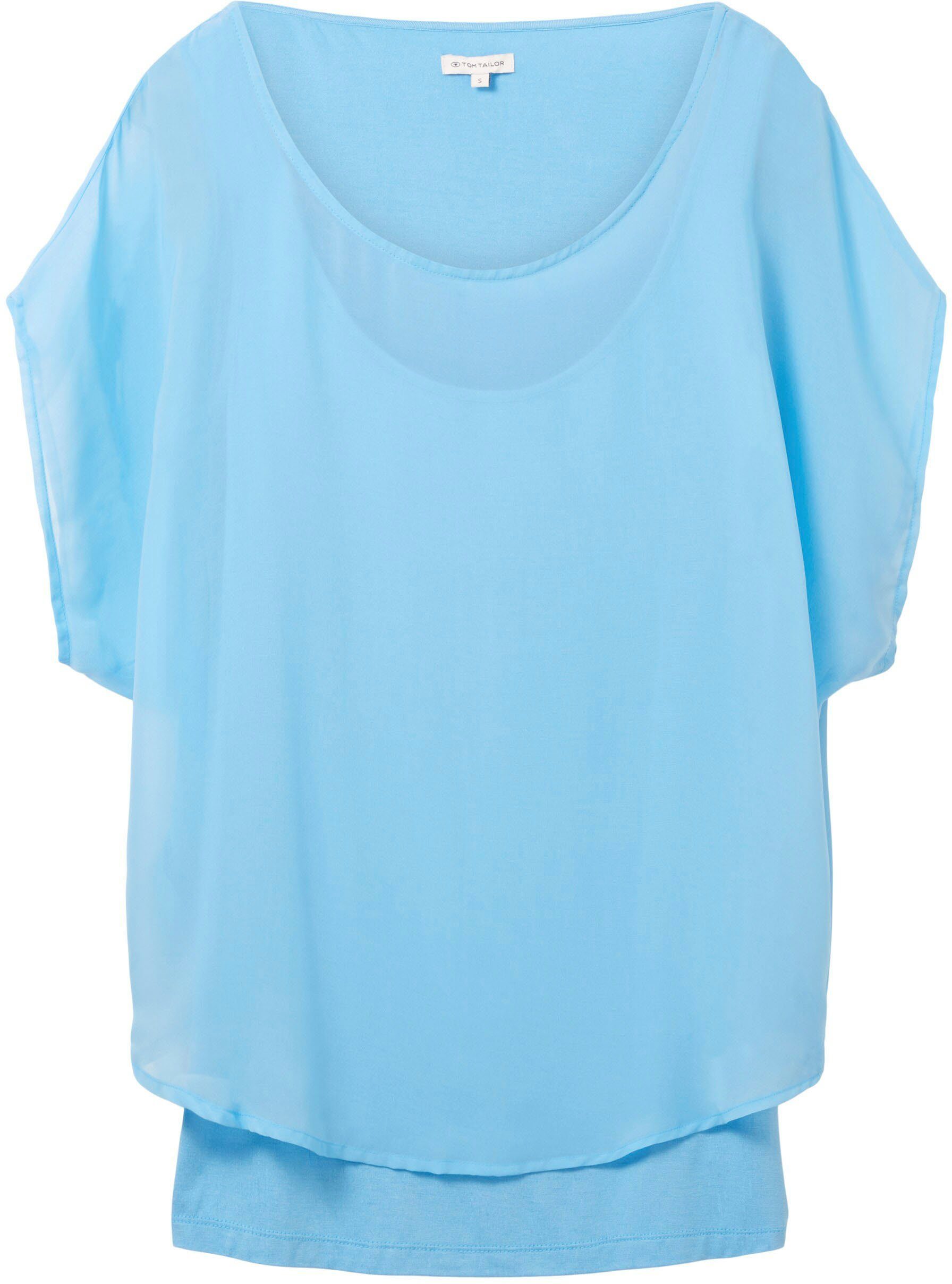 TAILOR blue soft Lagenoptik TOM cloud Blusenshirt in