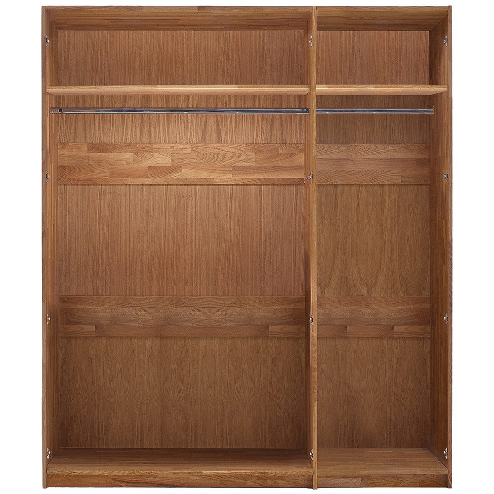 Lomadox Kleiderschrank AVELLINO-137 Garderobenschrank Schlafzimmerschrank Massivholz Schrank Eiche