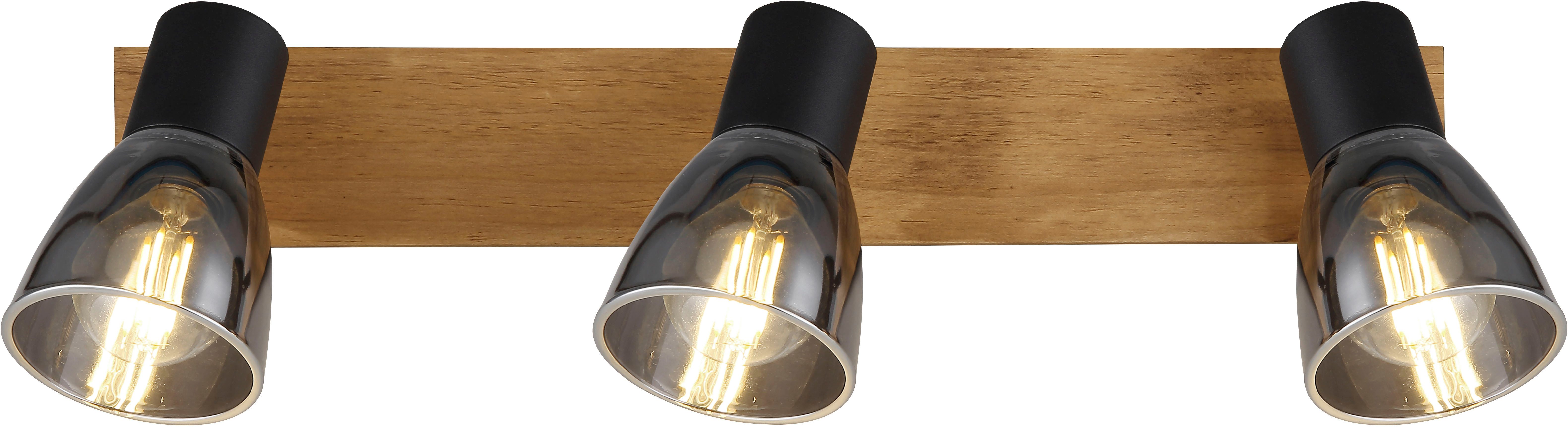 GLOBO LIGHTING Deckenspot CLAUDE, ohne Leuchtmittel, Strahler dunkelbraun/Schwarz, Rauchglas, E14