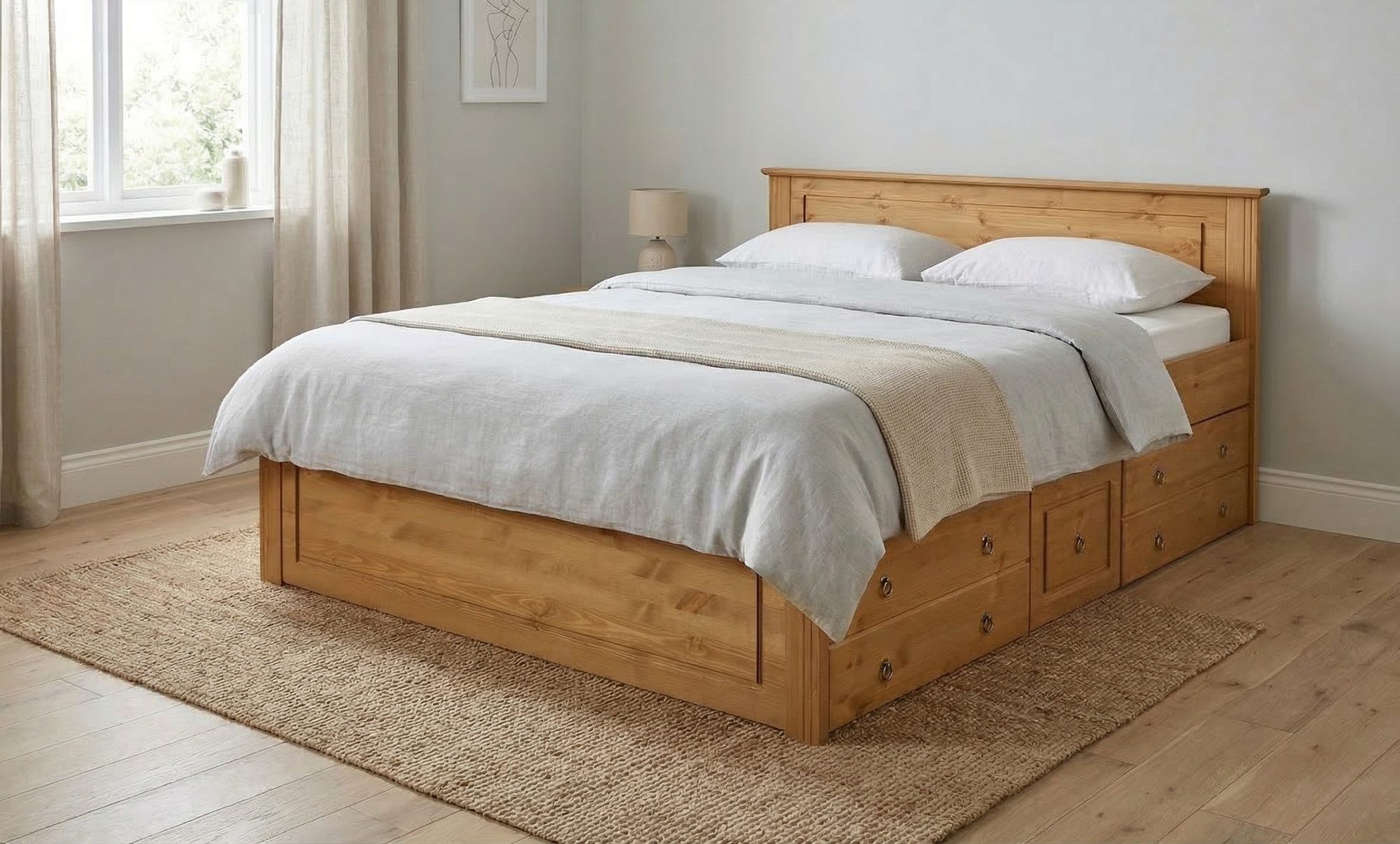 OTTO home Massivholzbett Hugo, FSC® zertifiziert, Landhausstil, zeitlos und edel (auch als Super Sparset inklusive Schubkästen), Stauraumbett, extra belastbar,  – Bild 3 von 5