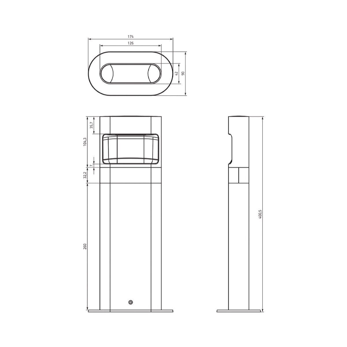 theben LED Wandstrahler theLeda D BL AL 1020705 LED-Leuchte, funkvernetzbar, einfache Montage mit Stecksockel, LED fest eingebaut, warmweiß, Licht frontal (Spot), Bodenmontage, 8,5 W, kurz (400 mm)