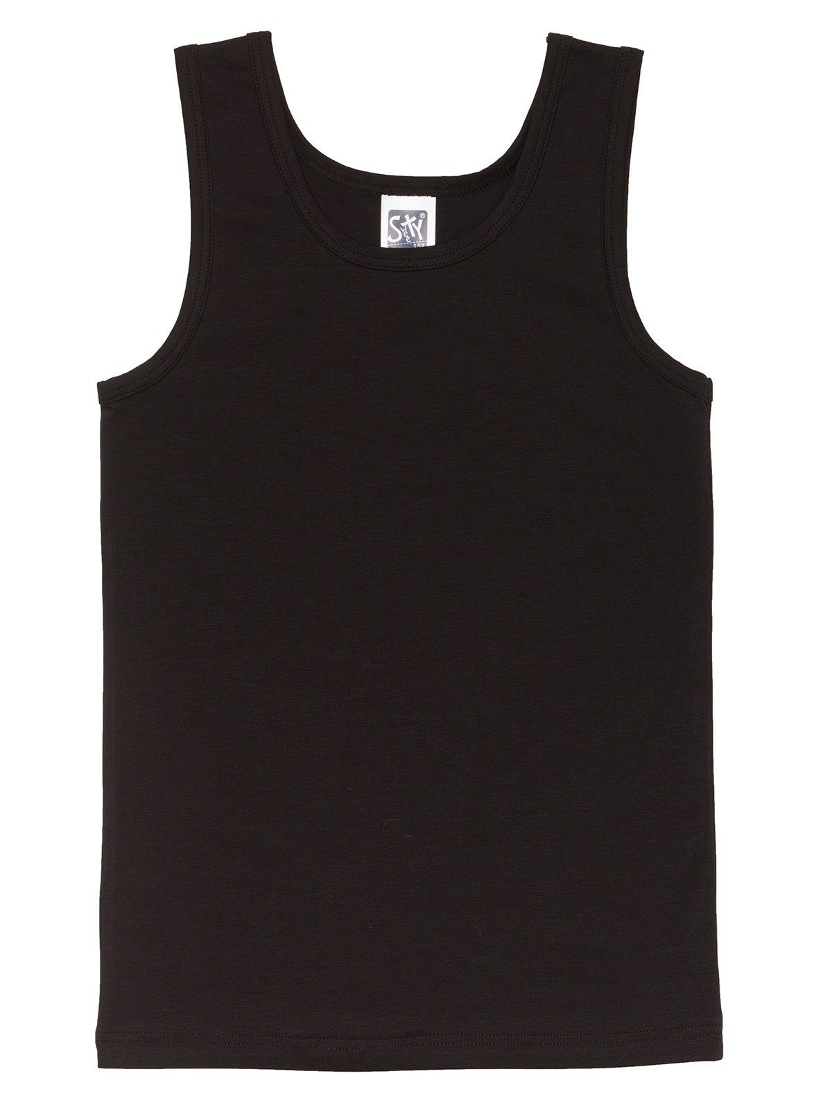 Sweety for Kids Unterhemd Knaben Sportshirt Single Jersey (Stück, 1-St) hohe Markenqualität schwarz