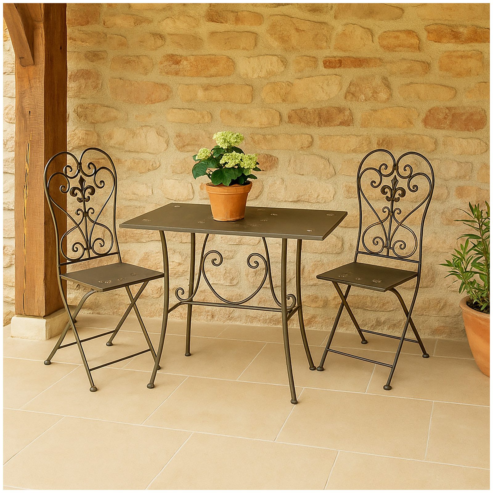 HTI-Living Gartentisch Metalltisch Braun Lily (Stück, 1-St., 1 Tisch), Gartentisch Terrassentisch