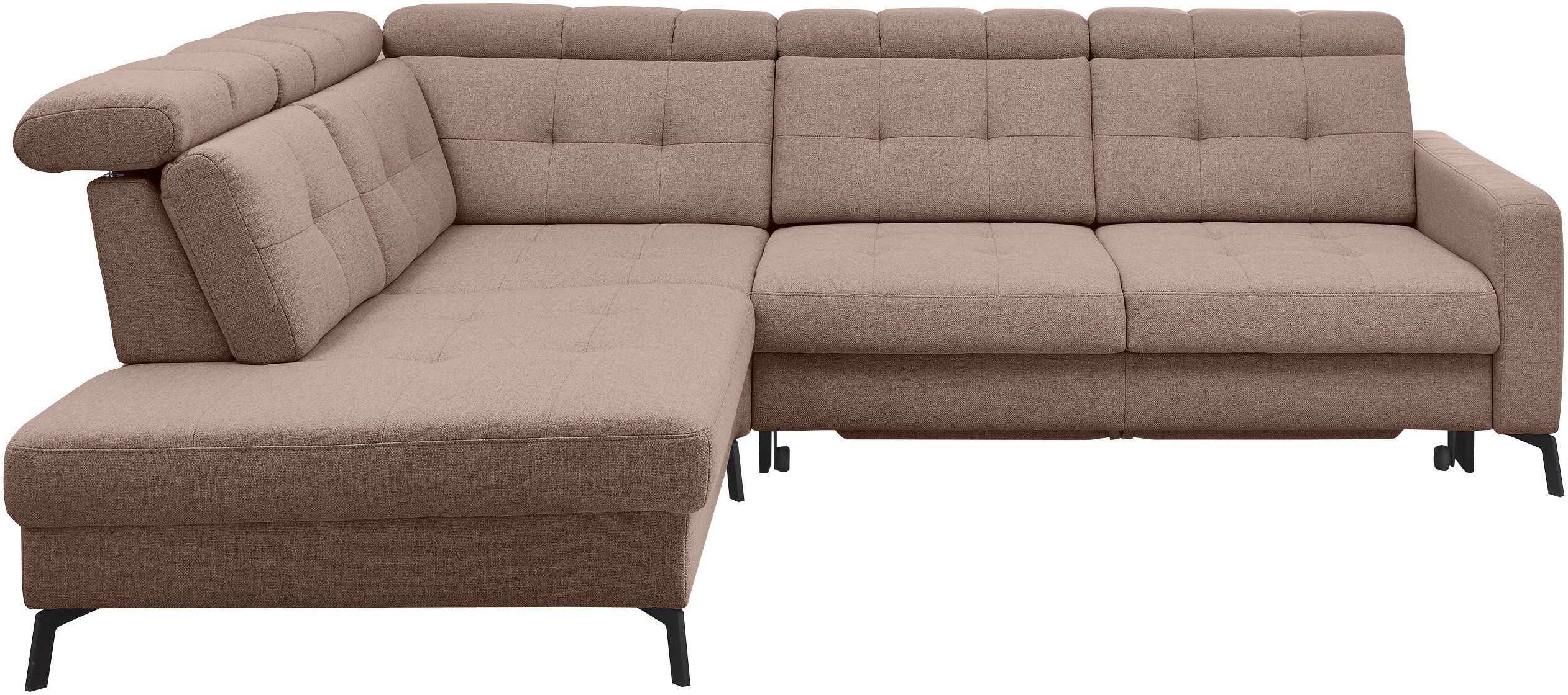 Musterring Ecksofa MR 4615, mit Kopf- und Rückenverstellung, Metallfuß schwarz, Maße 272 x 214 cm
