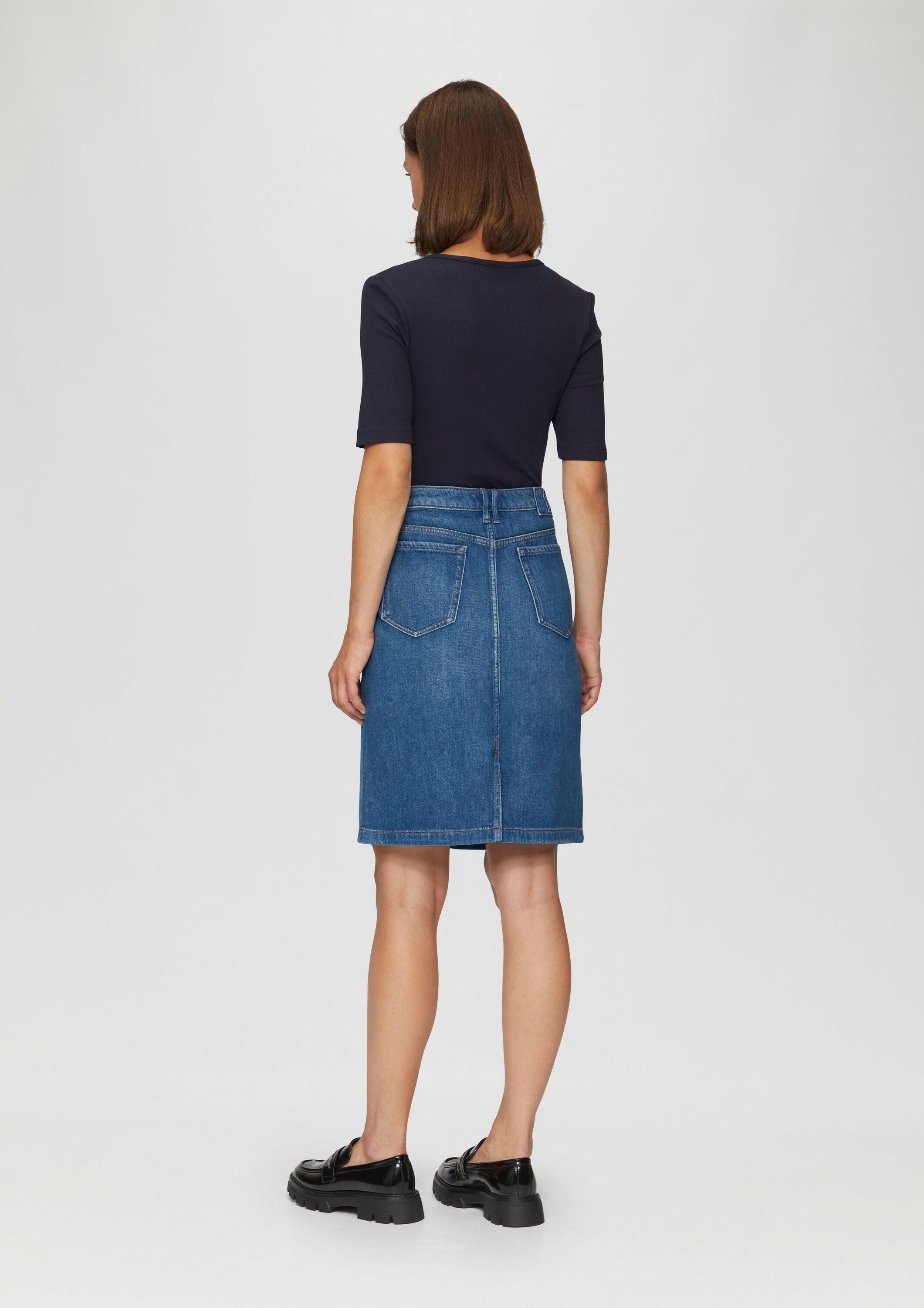 s.Oliver Minirock Rock Kurzer Jeansrock mit aufgesetzten Taschen
