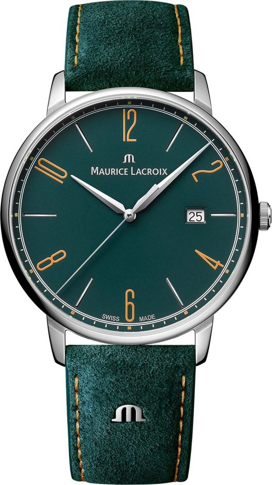 MAURICE LACROIX Schweizer Uhr Eliros Quarz Date, EL1118-SS001-620-5, Edle Schweizer  Armbanduhr für Herren
